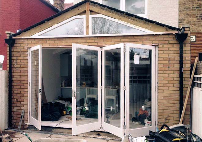 bi-fold doors on bottom track, Camden