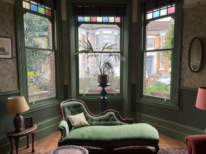 Conservation area, coloured glazing replaced
